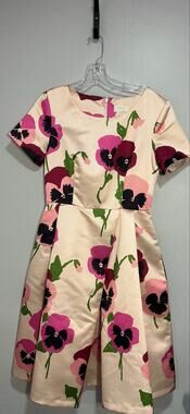 Horrockses Floral Pansy Print Fit & Flare Midi Dress 50s rockabilly Style Small